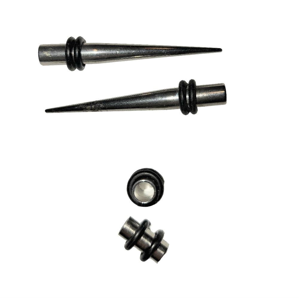 2G (6mm) Surgical Steel Ear Stretching Kit Tapers Plugs Gauges